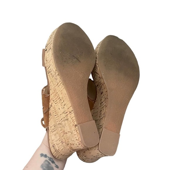 Michael Shannon Christa Slingback Leather Cork Wedge - Picture 10 of 10